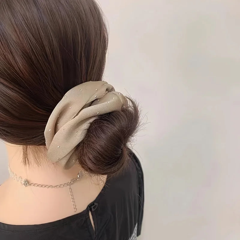 Rhinestone Satin Scrunchies – Hair Ties