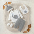 Baby Elephant Outfit Set with Hat, Gloves and Bib – 4 Pieces