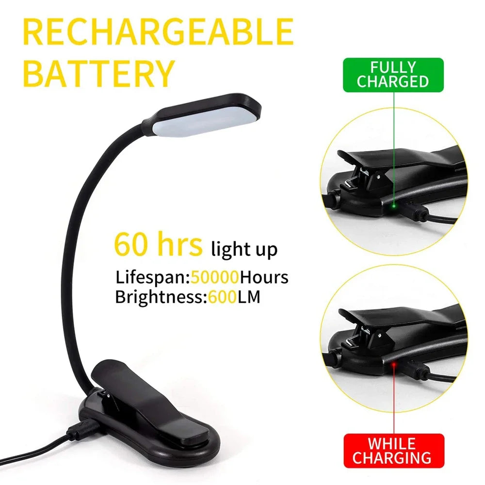 Rechargeable 7-LED Clip-On Reading Light