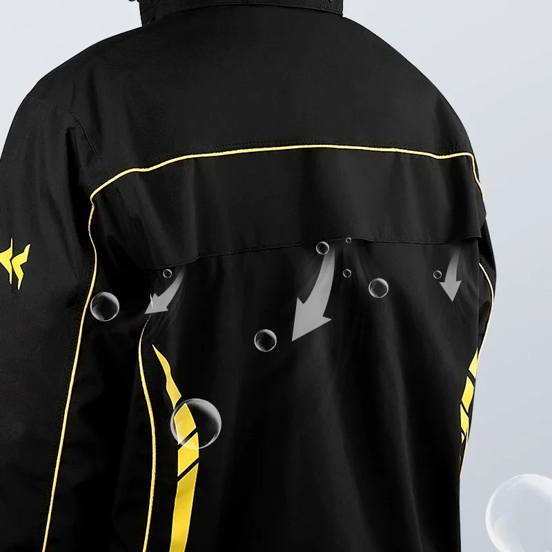 SULAITE Motorcycle Rain Suit Men Women Rain Gear Waterproof Protective Rain Coat with Pants 2 Pieces Breathable Outdoor