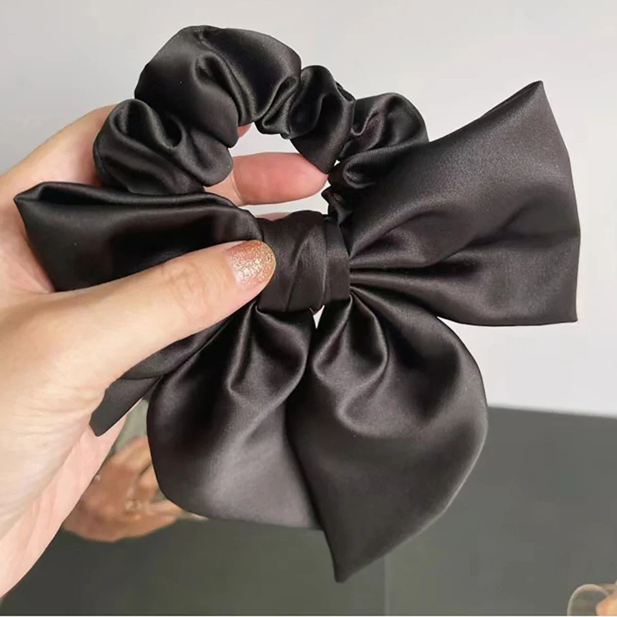 Large Satin Bow Hair Tie