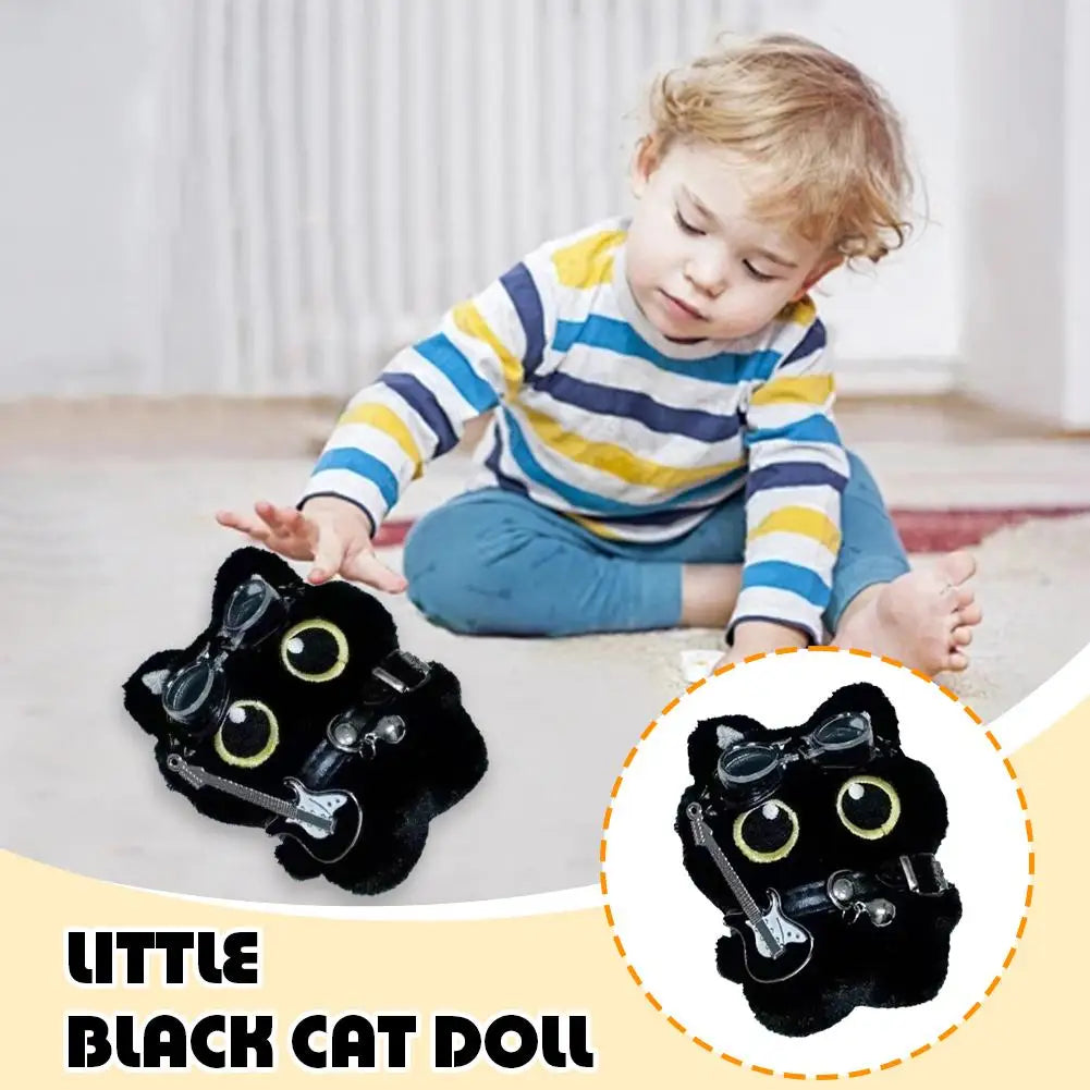 Black Cat Rock-Music Plush Keychain – 15 cm
