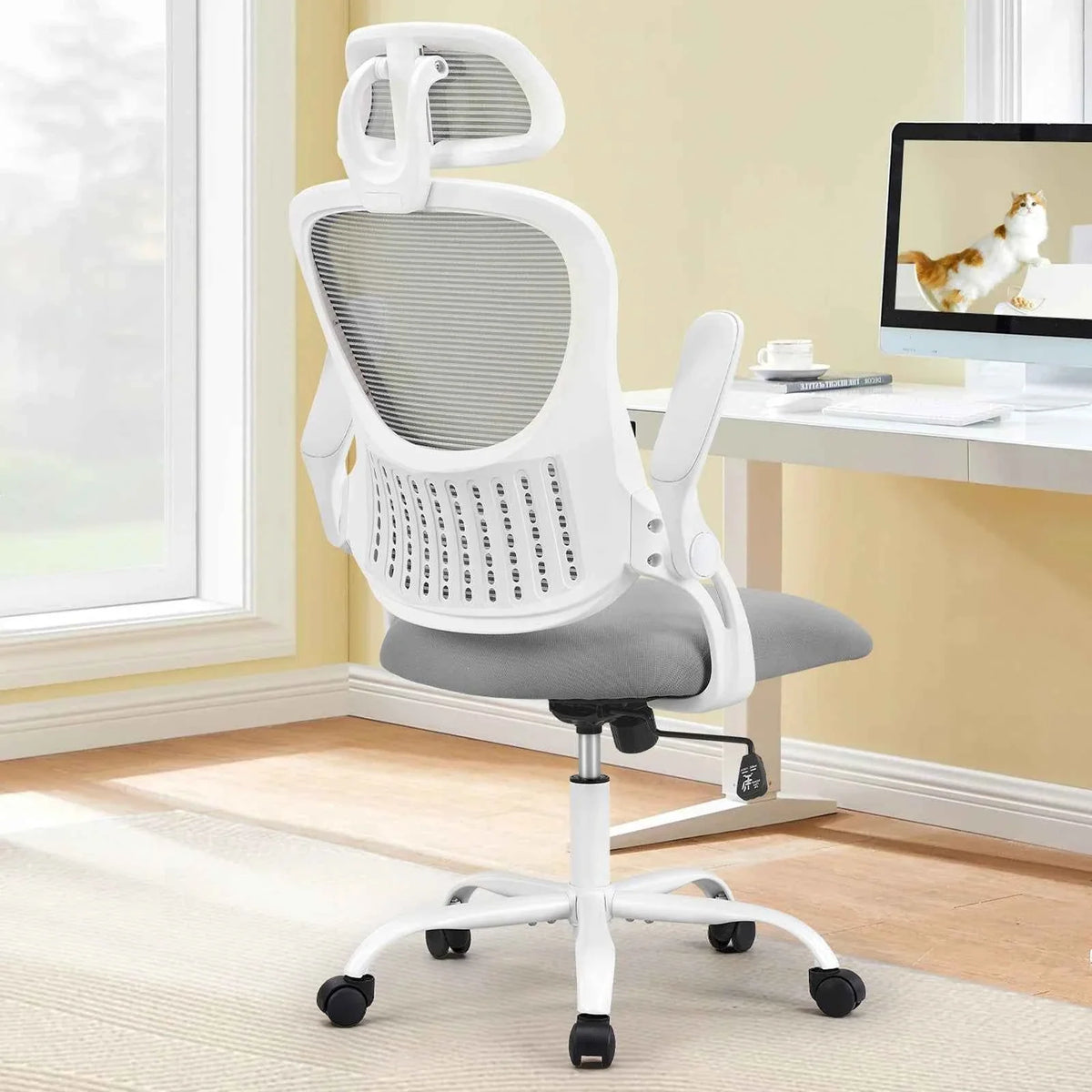 Ergonomic Office Desk Chair with Flip-Up Arms