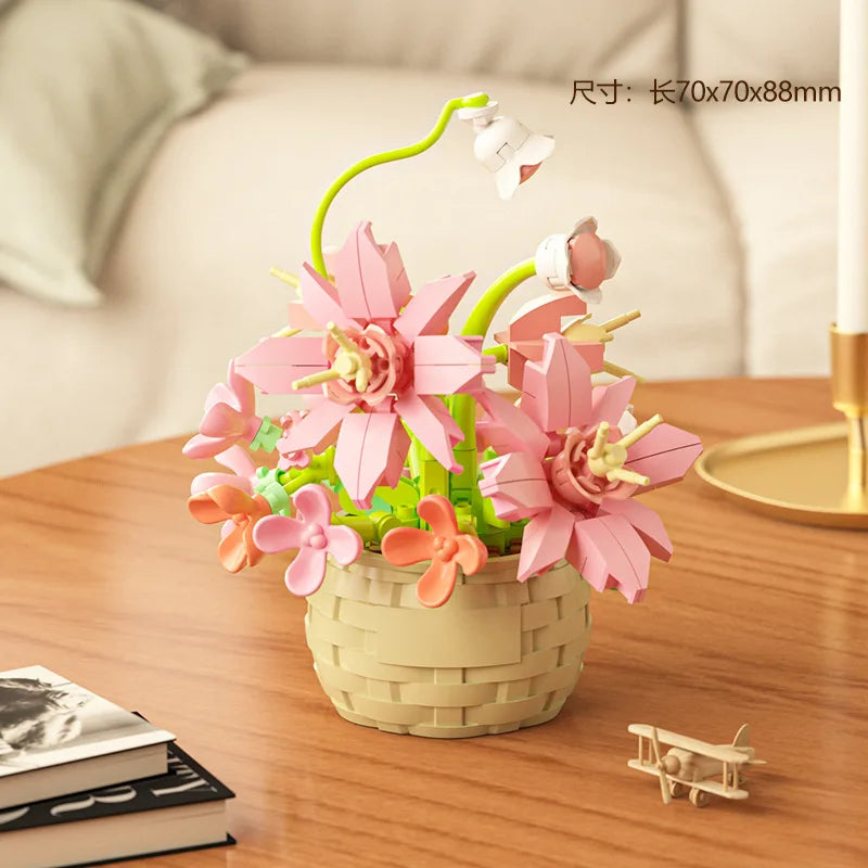 Potted Flower and Succulent Building Block Kit