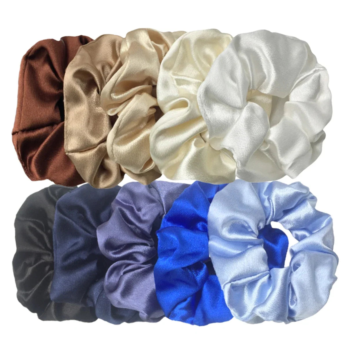 Satin Hair Scrunchies Set – Multiple Pack Sizes