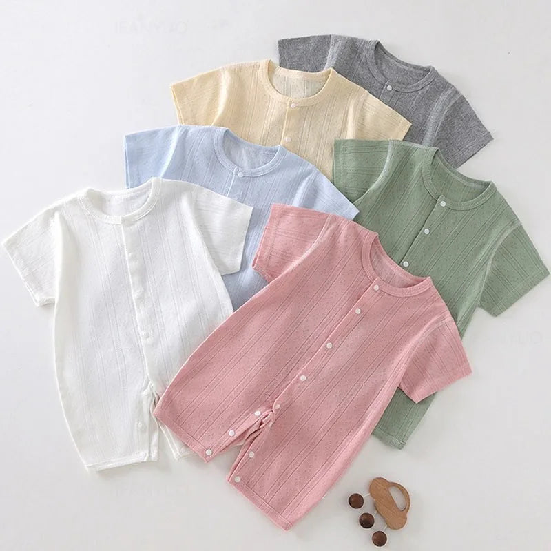 Breathable Short-Sleeve Baby Jumpsuit