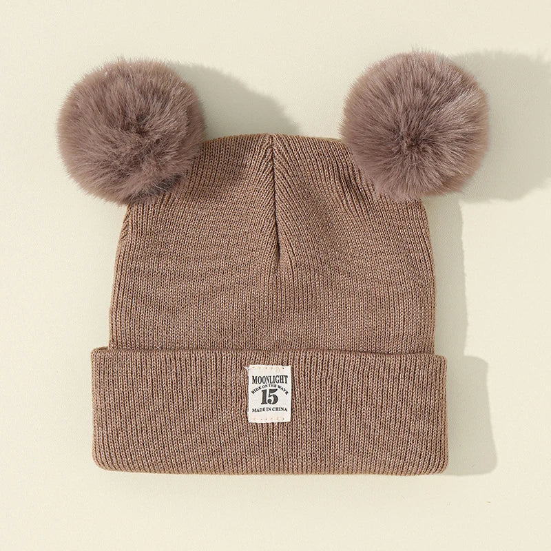 Knitted Baby Beanie with Pom-Pom