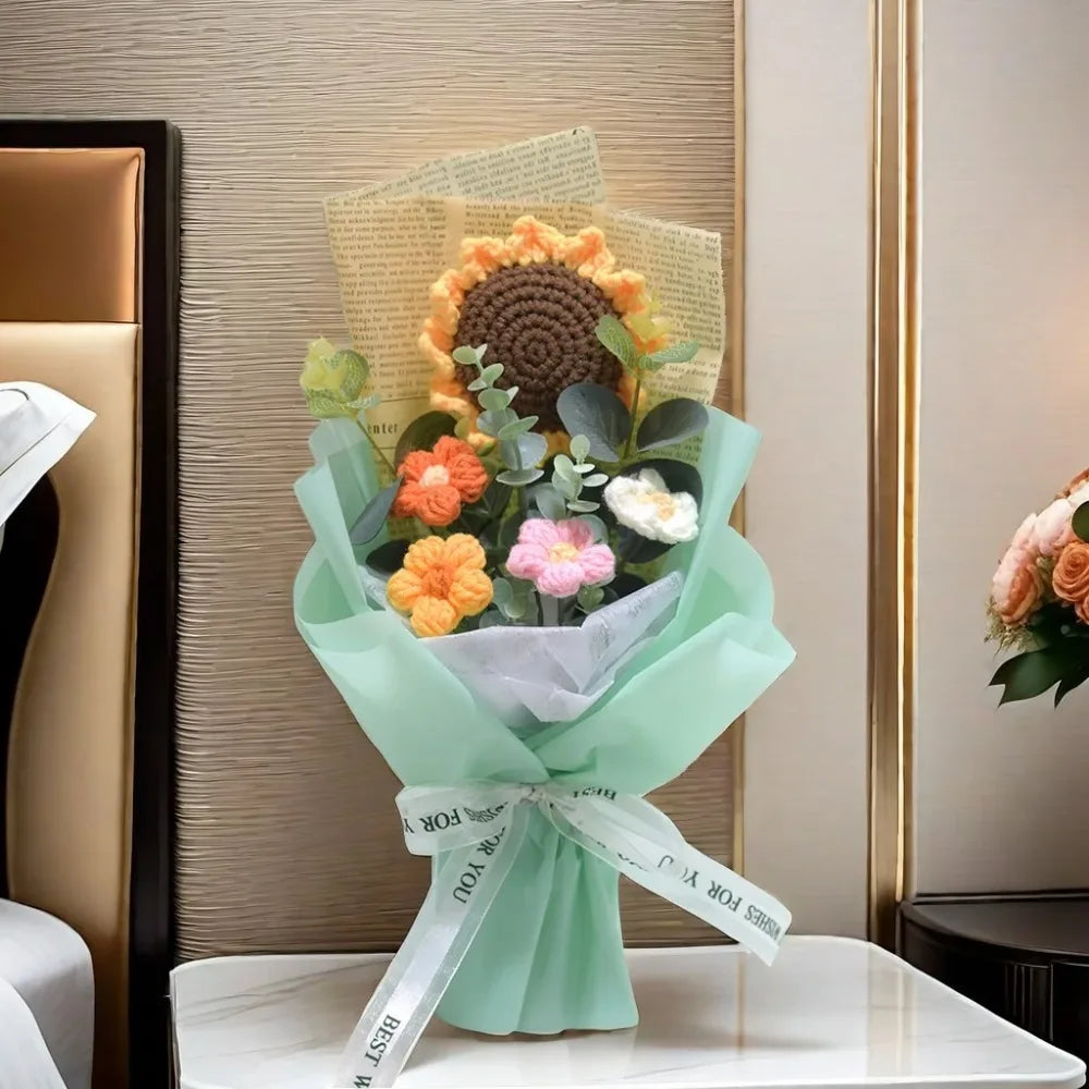 Crochet Sunflower & Daisy Bouquet