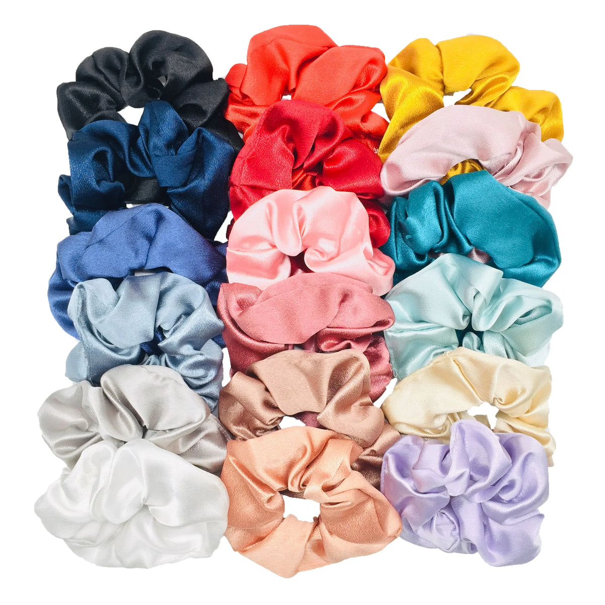 Satin Hair Scrunchies Set – Multiple Pack Sizes
