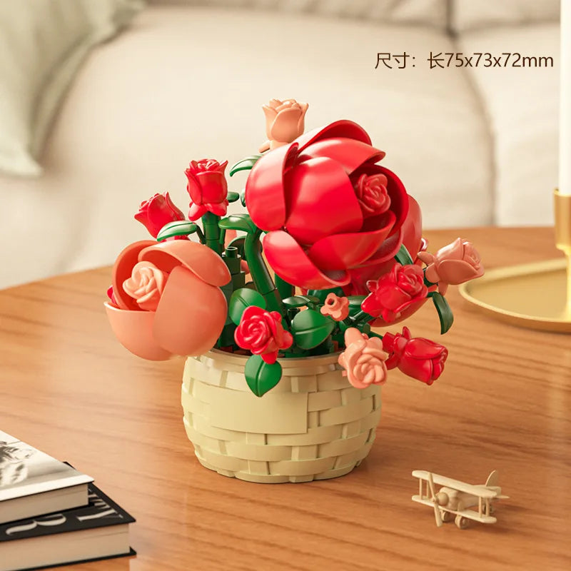 Potted Flower and Succulent Building Block Kit