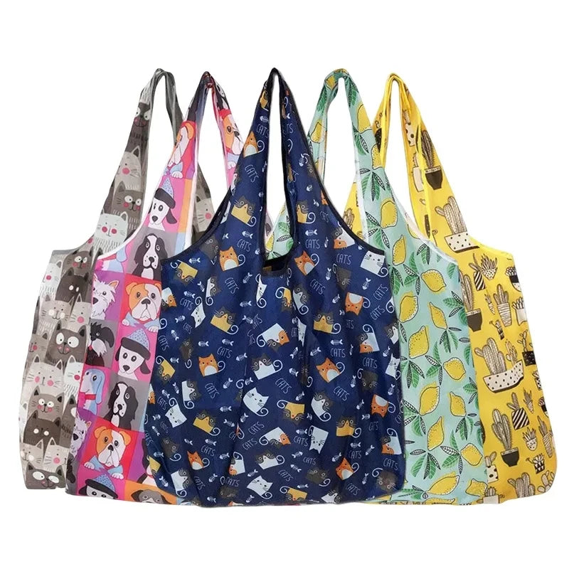Large Reusable Folding Shopping Tote Bag