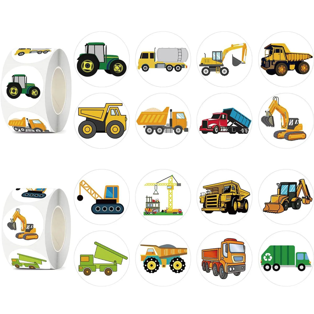 Construction Truck Stickers – 500 or 1,000 Pieces
