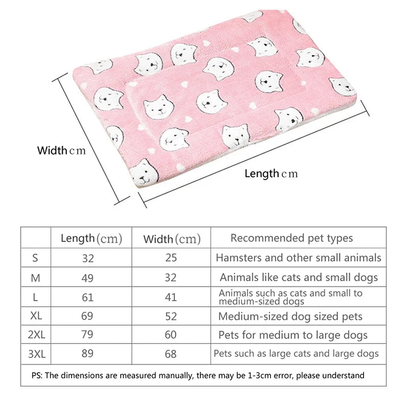 Thicken Flannel Cat Mat – Soft Winter Sleeping Cushion for Cats & Small Dogs