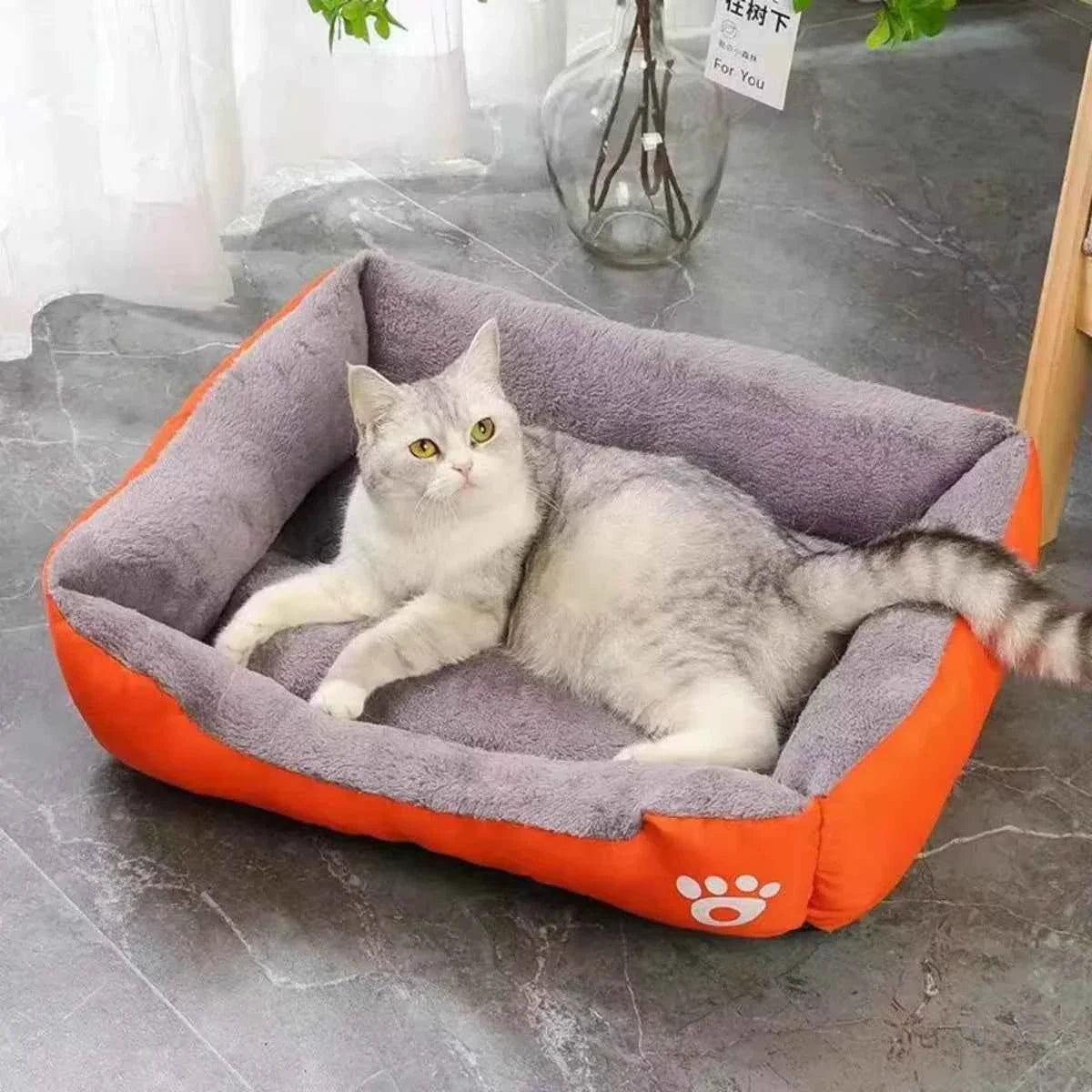 Plaid Winter Pet Bed for Cats and Dogs