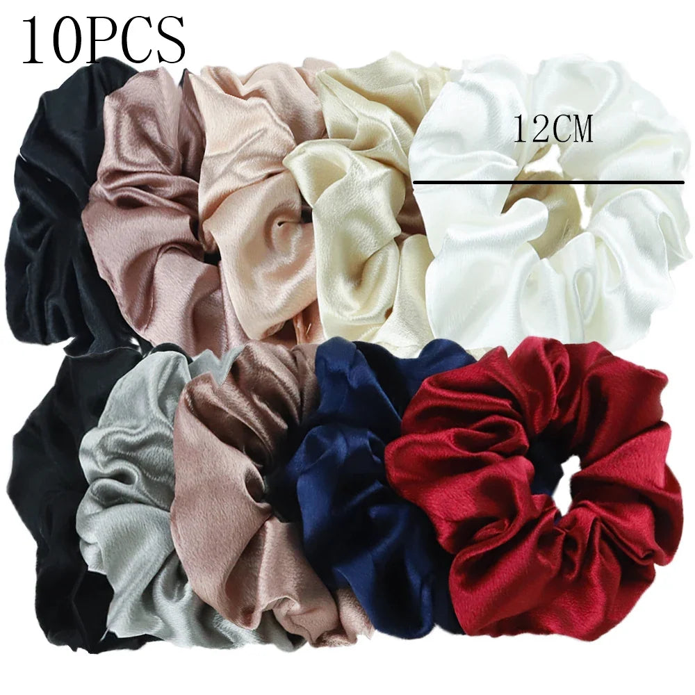 Satin Hair Scrunchies Set – Multiple Pack Sizes