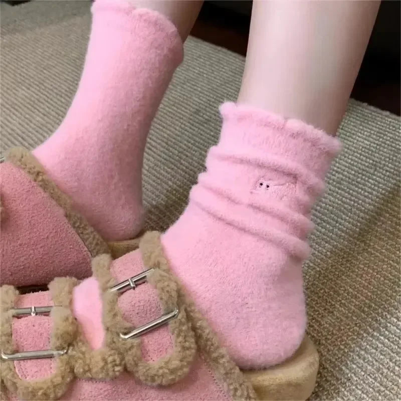 Plush Mink-Velvet Cat Socks – 3 Pairs