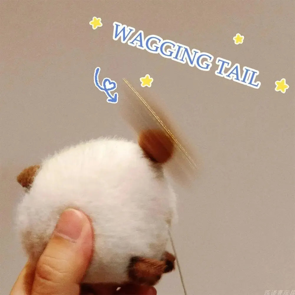 Wagging-Tail Cat Plush Keychain
