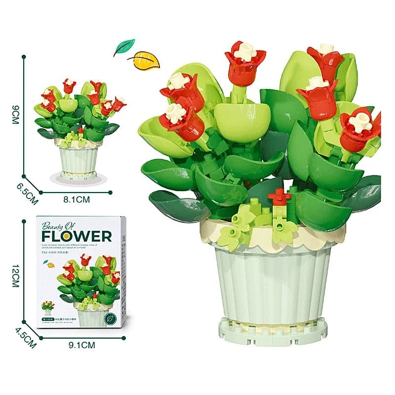 Flower Bouquet Building Block Set – Roses and Sunflowers