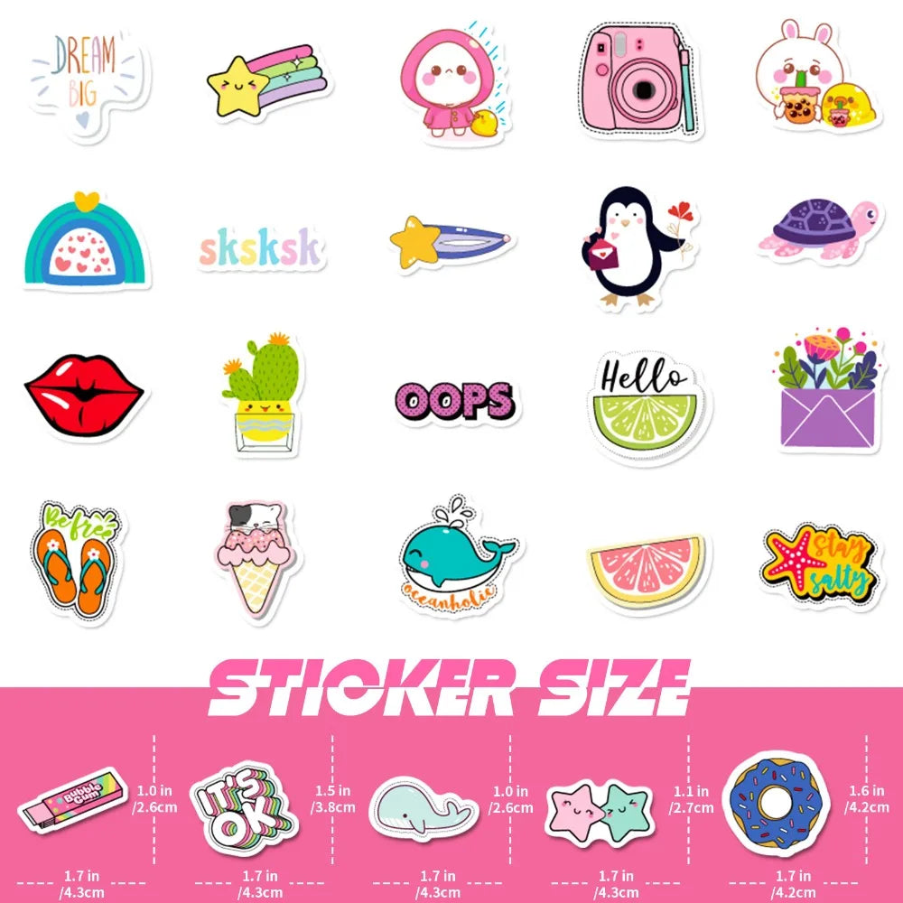 Kawaii Sticker Set – 100 Pieces