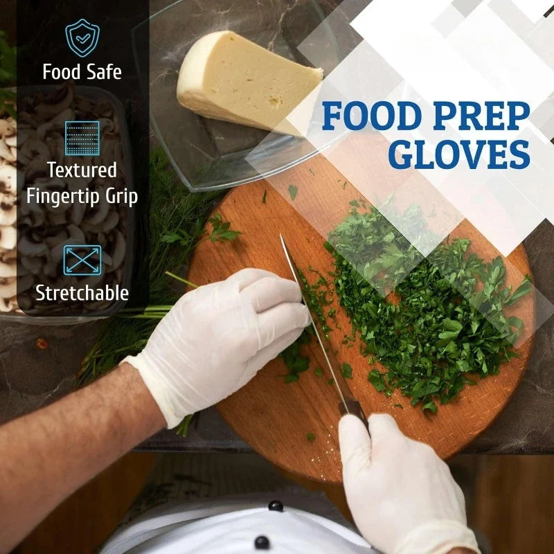 White Nitrile Disposable Gloves – Powder-Free, Multiple Pack Sizes