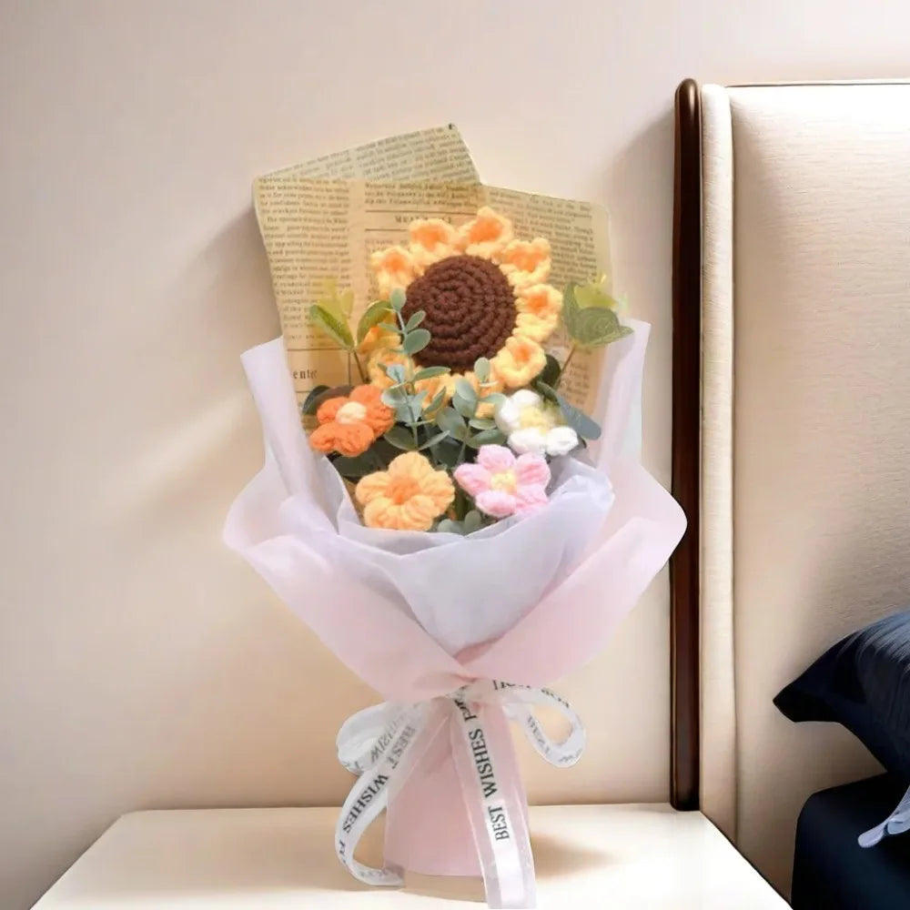 Crochet Sunflower & Daisy Bouquet