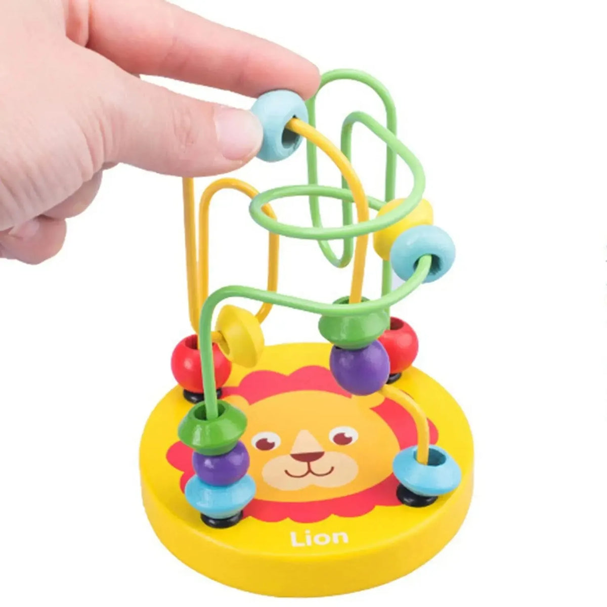 Wooden Bead Maze Roller Coaster Toy for Preschoolers