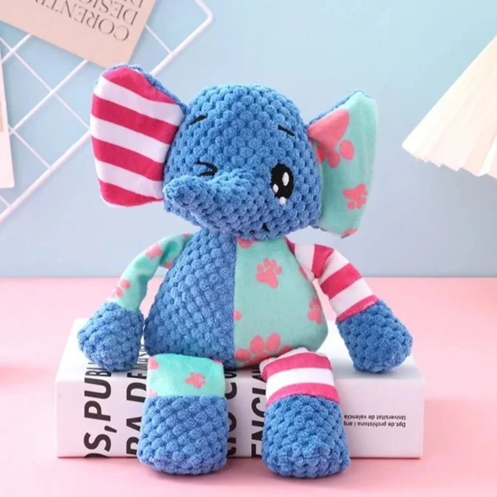 Fox and Elephant Squeaky Plush Dog Toys
