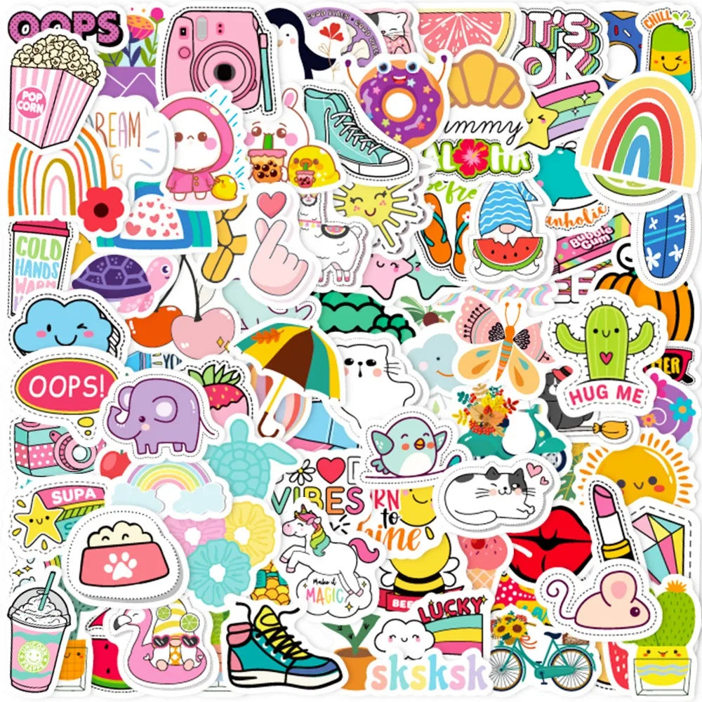 Kawaii Sticker Set – 100 Pieces