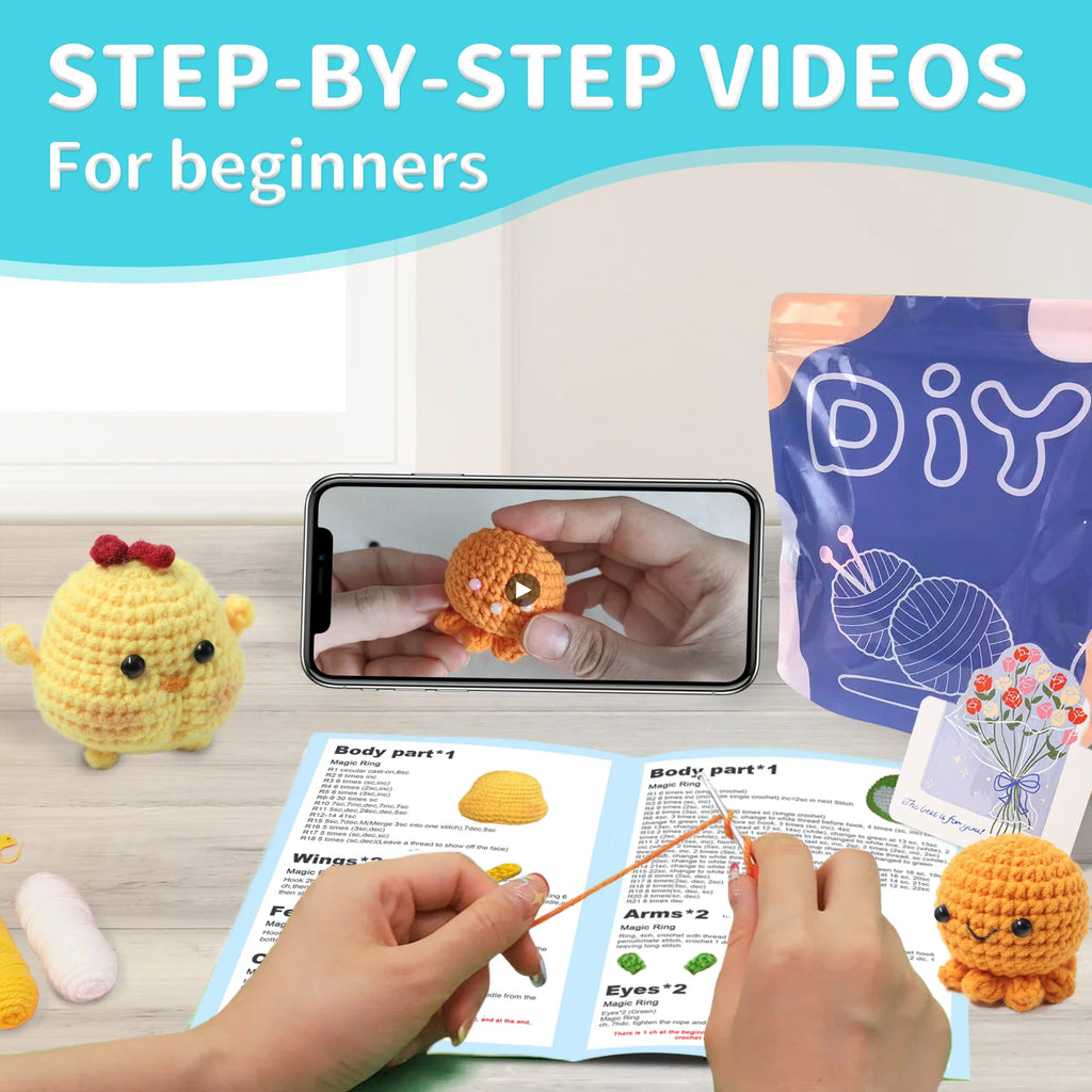 Beginner Crochet Starter Kit with Step-by-Step Instructions