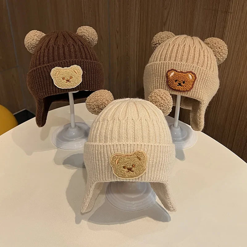 Knitted Baby Hat with Bear Ears