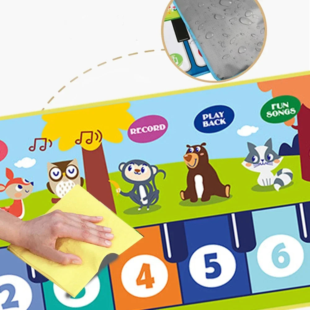 Piano Mat for Kids 80*30cm Toddlers Floor Keyboard Dance Mat Play Musical Carpet Music Instrument Toys Toddlers Girl Boy Gift