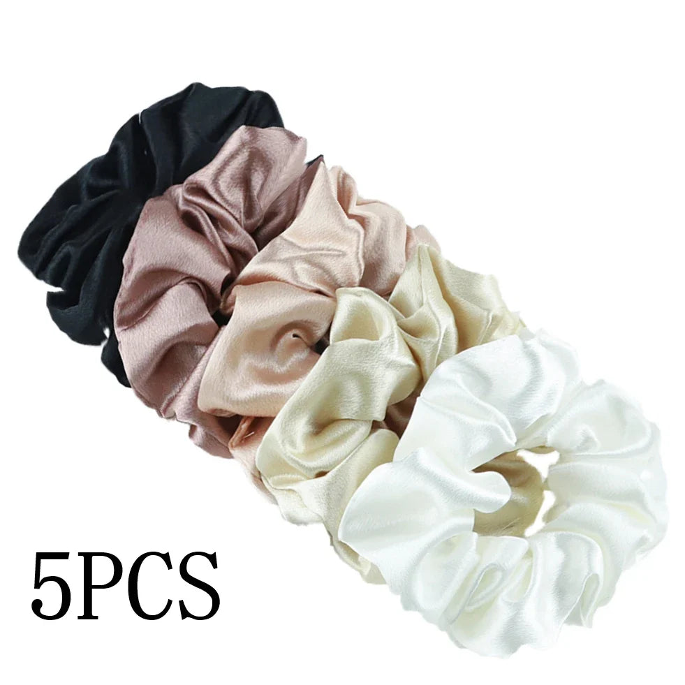 Satin Hair Scrunchies Set – Multiple Pack Sizes