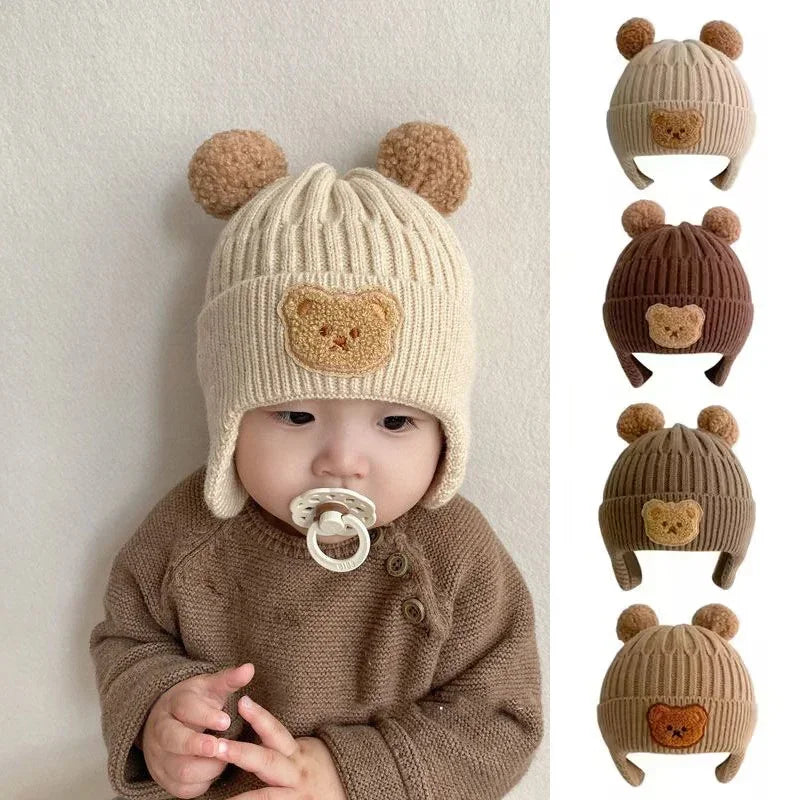 Knitted Baby Hat with Bear Ears