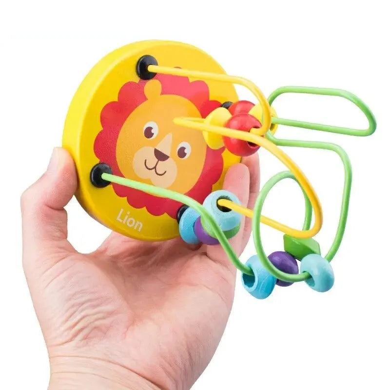 Wooden Bead Maze Roller Coaster Toy for Preschoolers