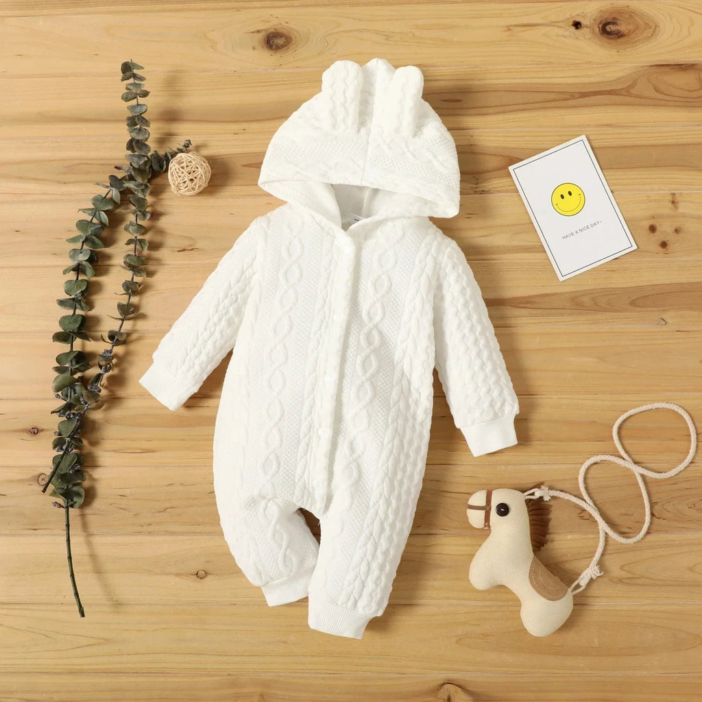 Newborn Baby Hooded Romper – Cute Ears Long Sleeve Bodysuit