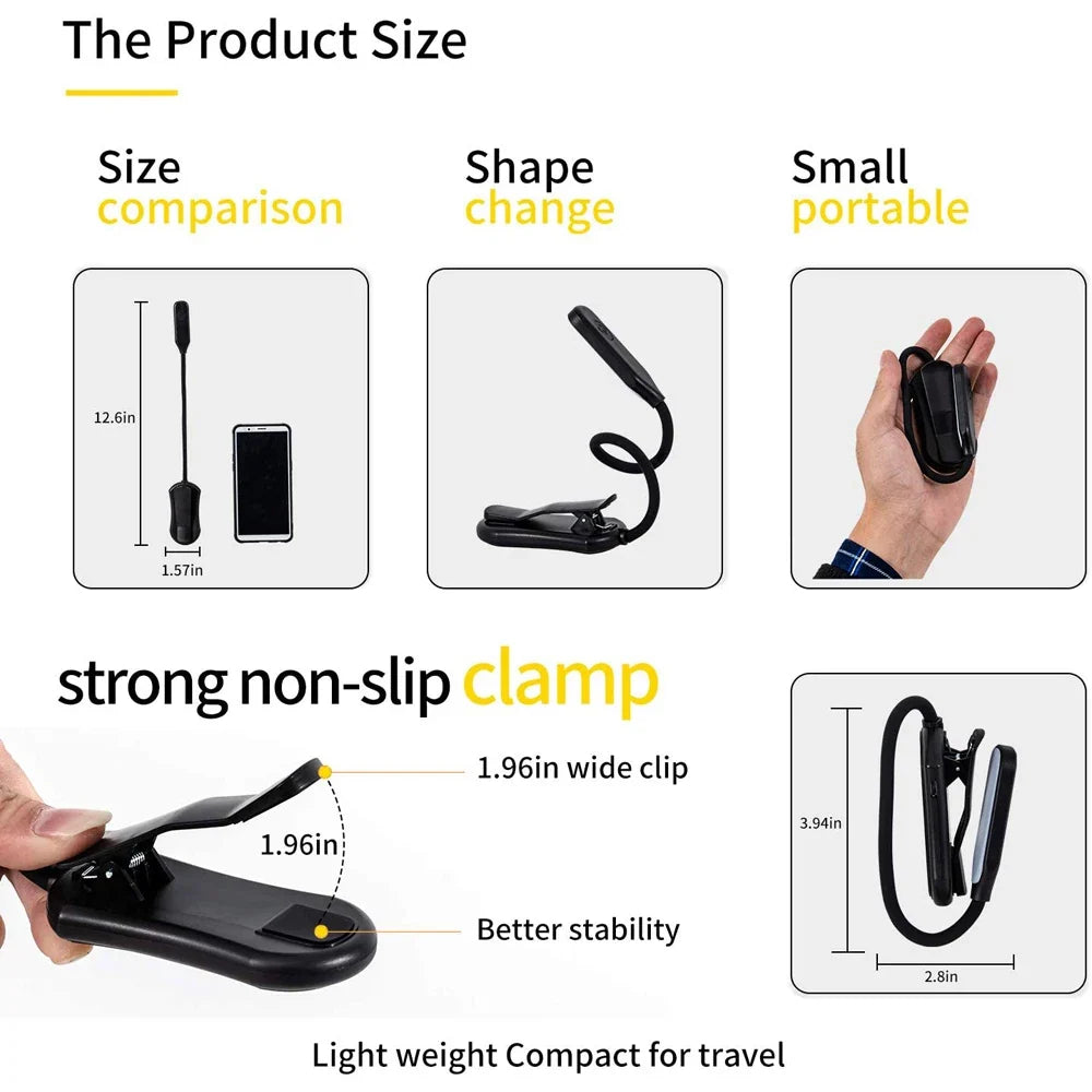 Rechargeable 7-LED Clip-On Reading Light