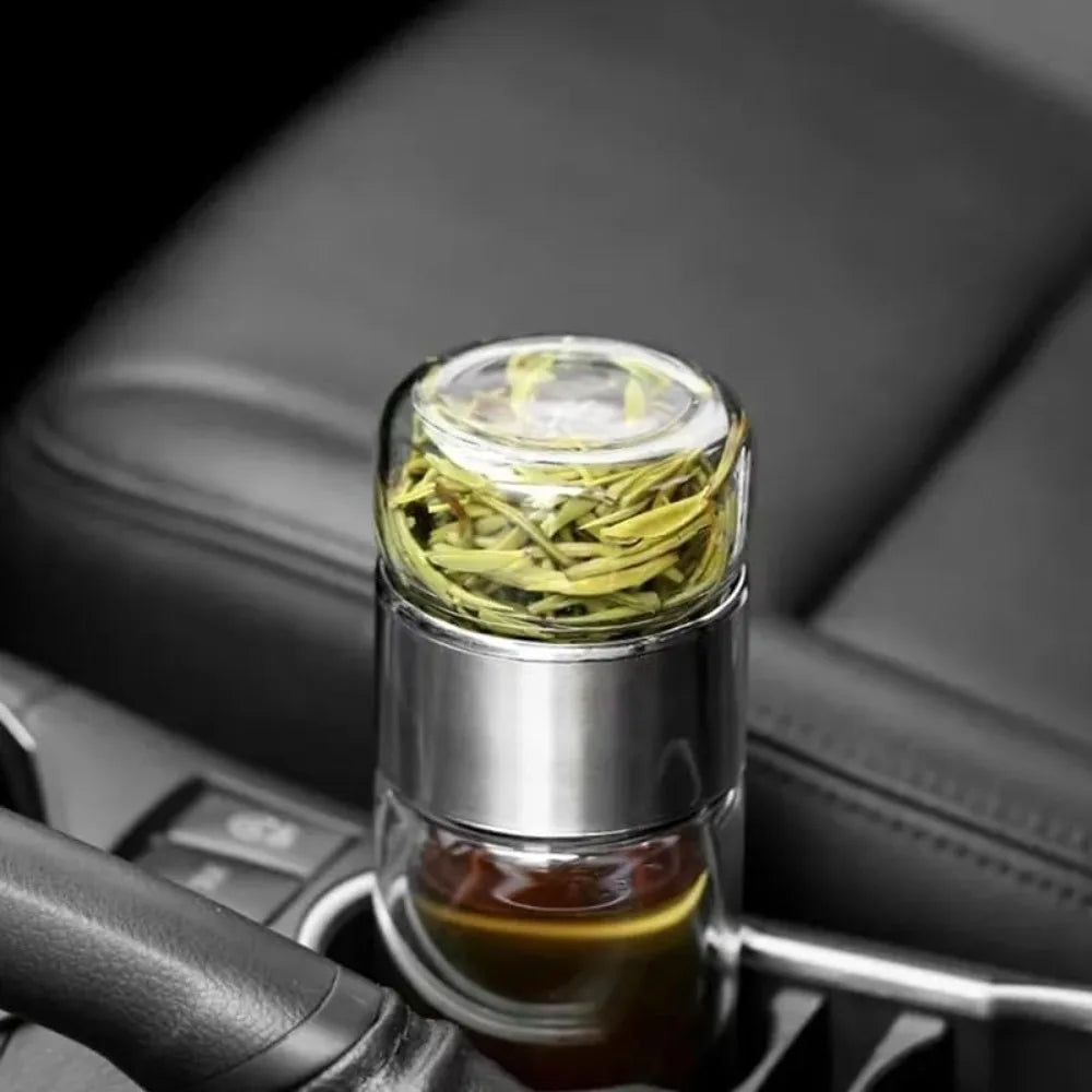 420 ml Double-Wall Glass Tea Cup with Infuser