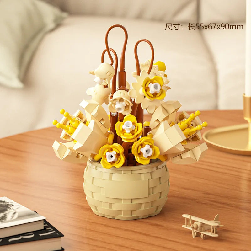 Potted Flower and Succulent Building Block Kit