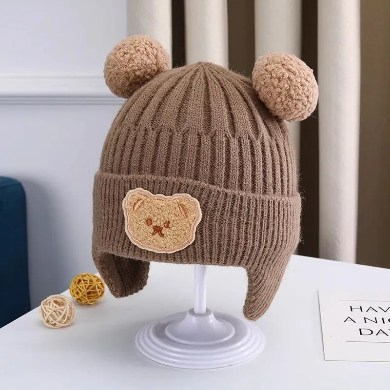 Knitted Baby Hat with Bear Ears