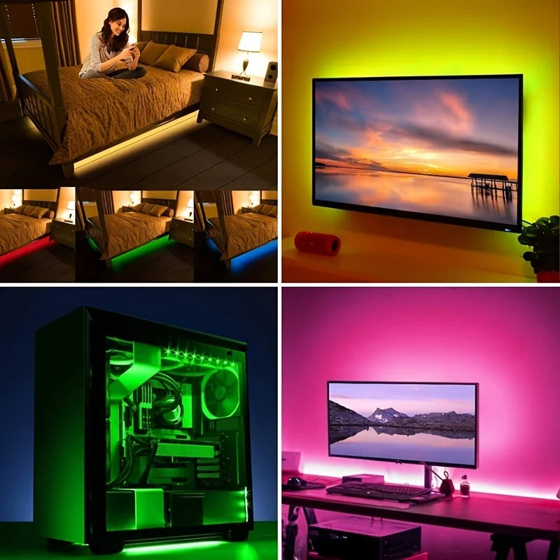 5 m USB RGB LED Strip Lights with 24-Key Remote