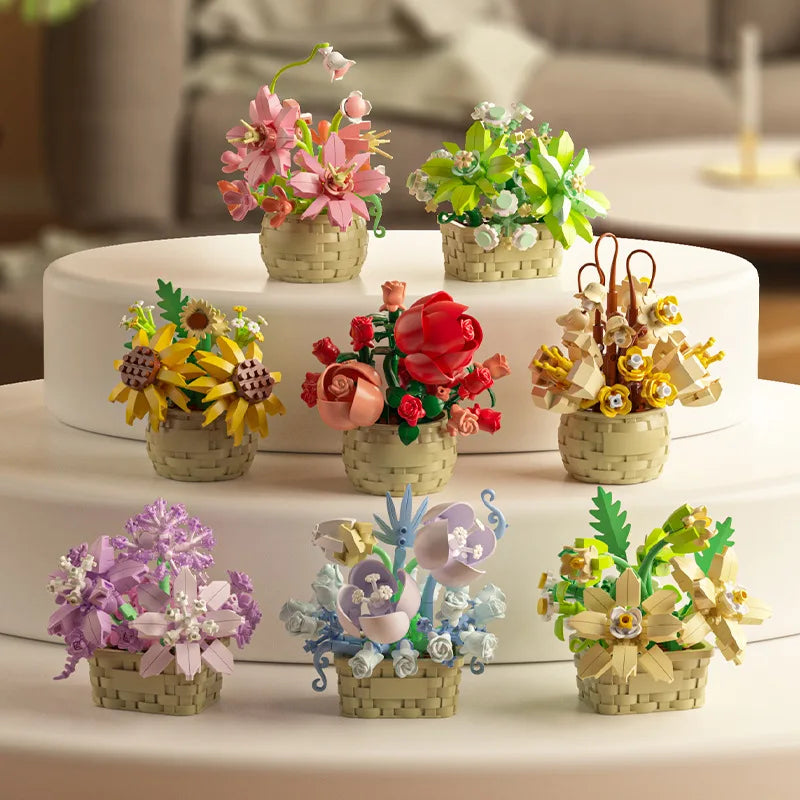 Potted Flower and Succulent Building Block Kit