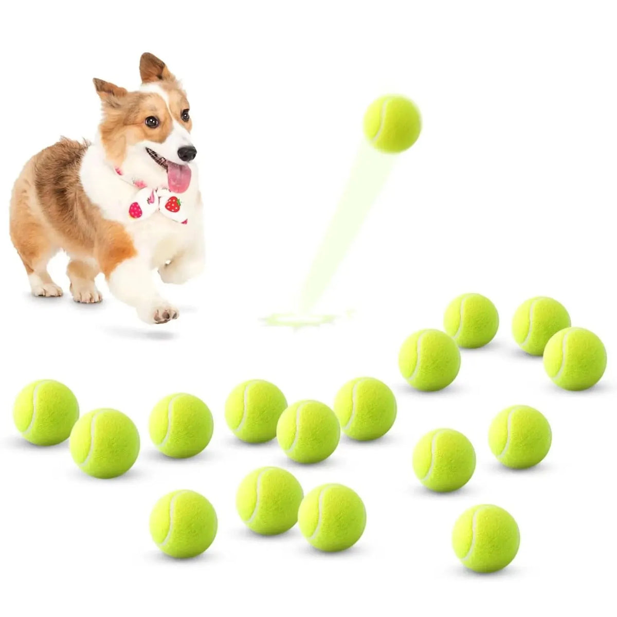 Tennis Balls for Dogs – 2-Inch Small Dog Balls Compatible with Automatic Ball Launchers (12 Pack)