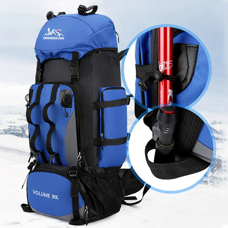 90 L Waterproof Hiking and Camping Backpack