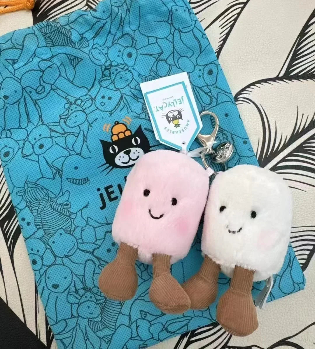 Two-Tone Cat Plush Keychain