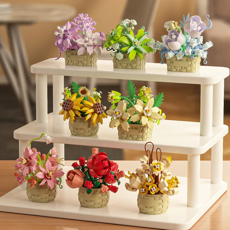 Potted Flower and Succulent Building Block Kit