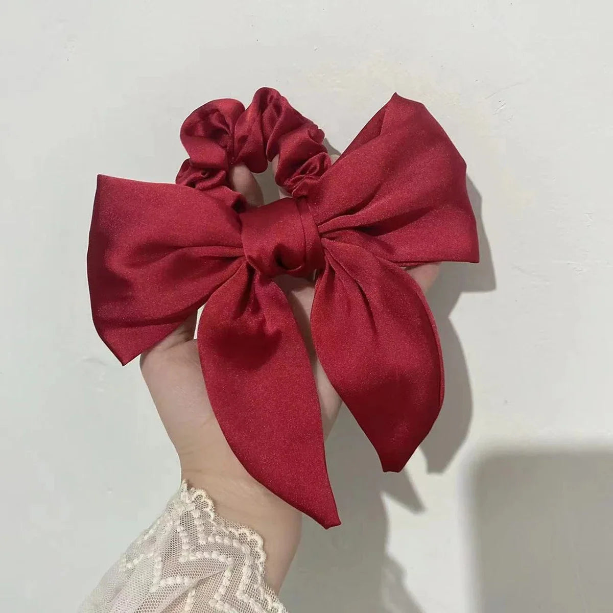 Large Satin Bow Hair Tie