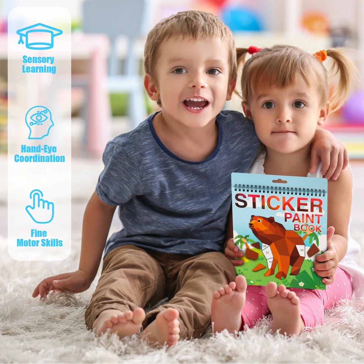 Sticker-by-Number Activity Book for Kids Ages 4–8