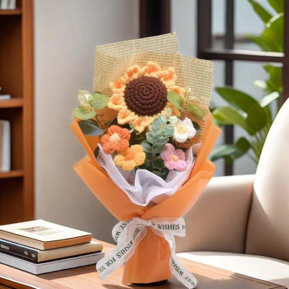 Crochet Sunflower & Daisy Bouquet
