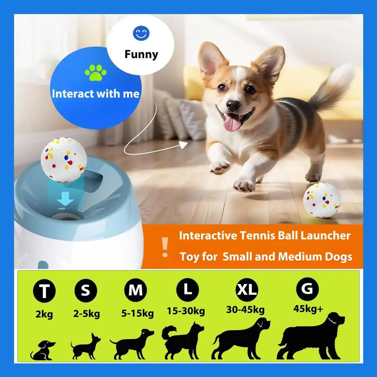 Automatic Rechargeable Dog Tennis Ball Launcher