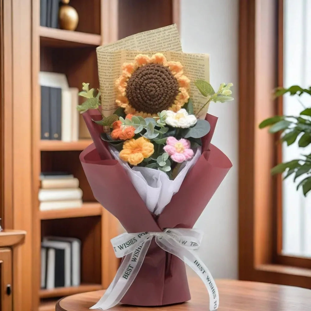 Crochet Sunflower & Daisy Bouquet